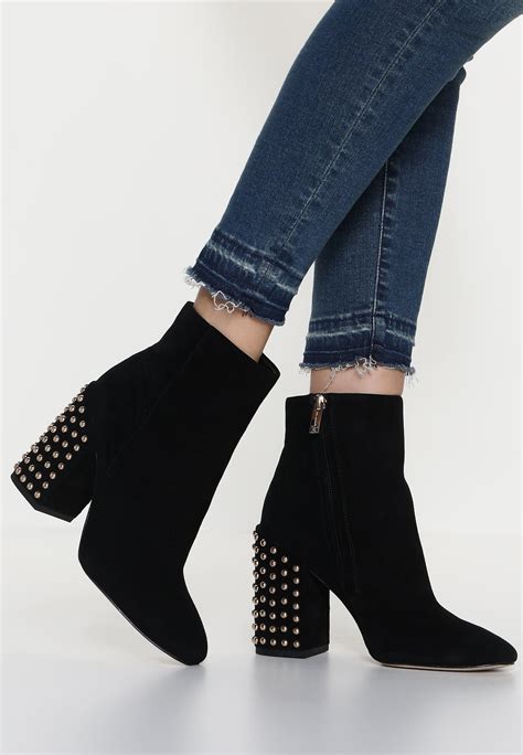 black suede booties chunky heel